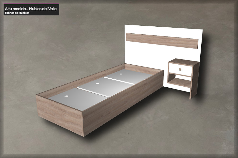 Miniatura: CAMA DE 1 PLAZA Simple con respaldo