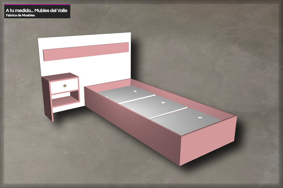 Miniatura: CAMA DE 1 PLAZA Simple con respaldo