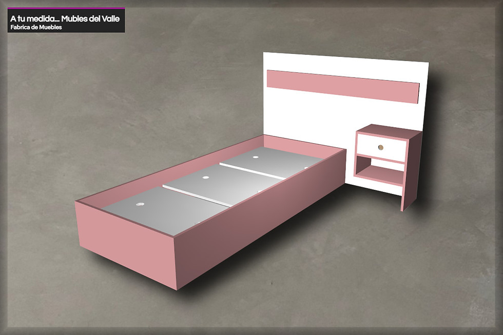 Miniatura: CAMA DE 1 PLAZA Simple con respaldo