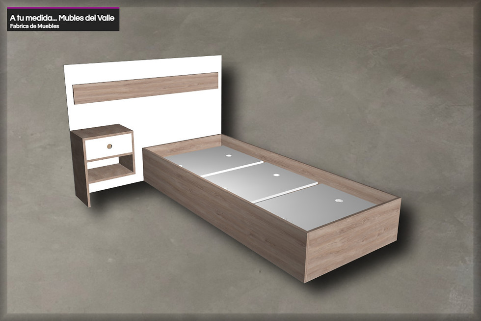 Miniatura: CAMA DE 1 PLAZA Simple con respaldo