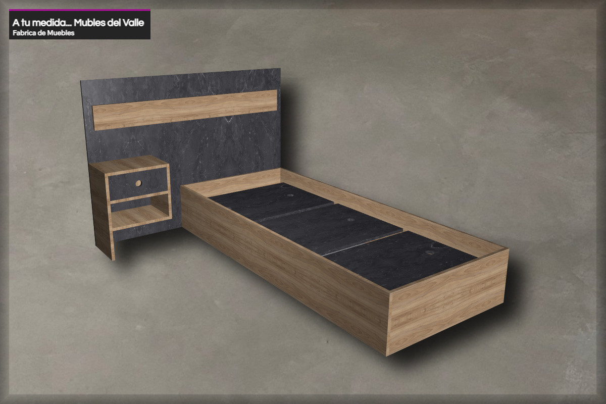 CAMA DE 1 PLAZA Simple con respaldo