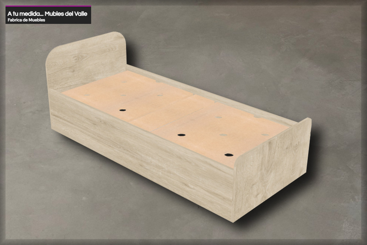 CAMA DE 1 PLAZA con baulera