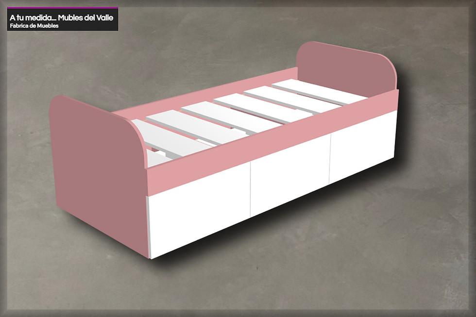 Miniatura: CAMA DE 1 PLAZA con 3 cajones
