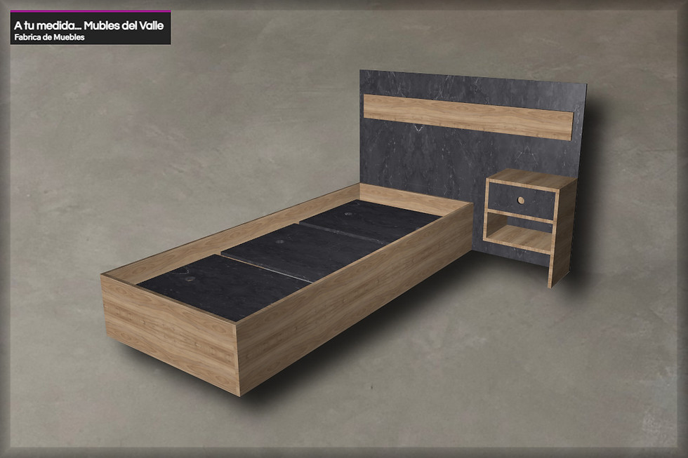 Miniatura: CAMA DE 1 PLAZA Simple con respaldo