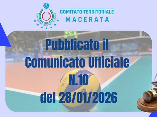 Pubblicato il comunicato ufficiale N. 10
