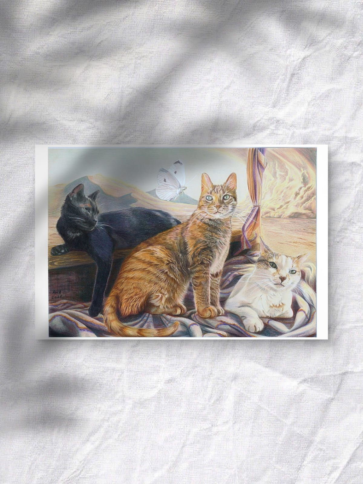 "In the sand storm" postcard