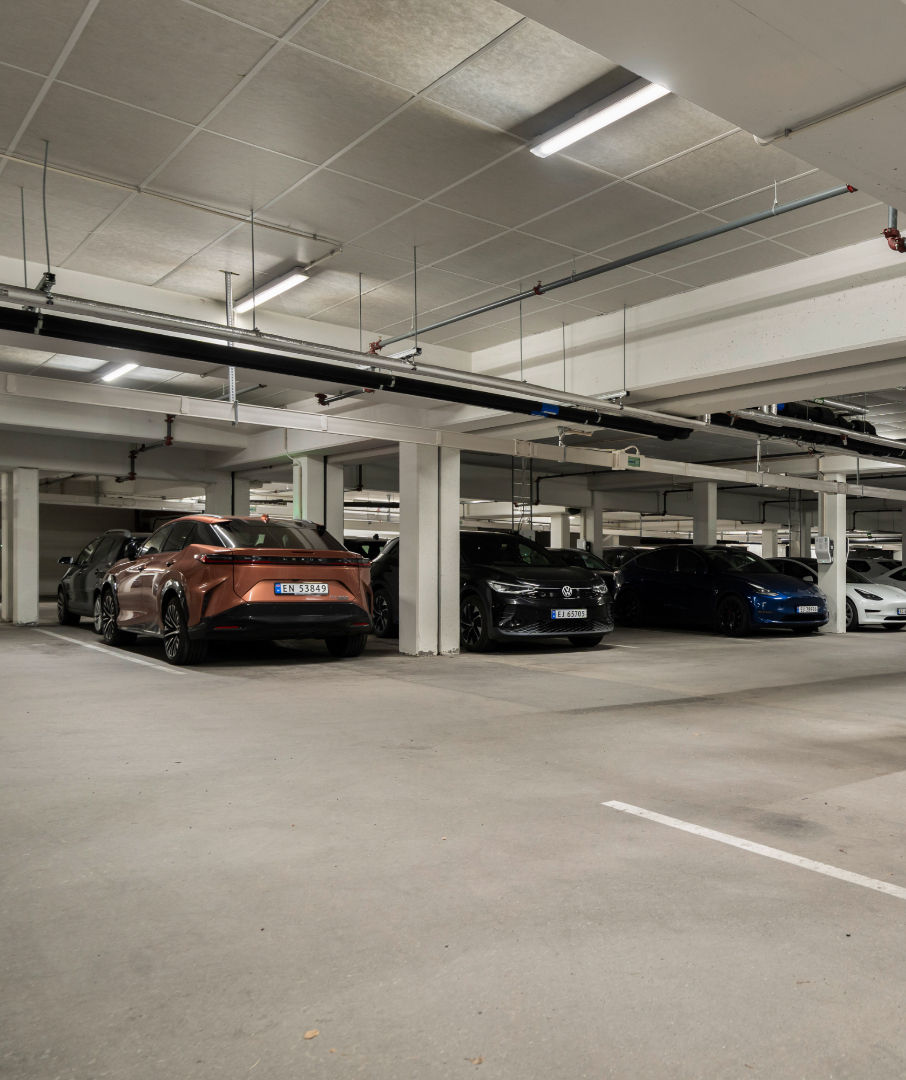 Belysning parkeringsgarasje Lillestrøm