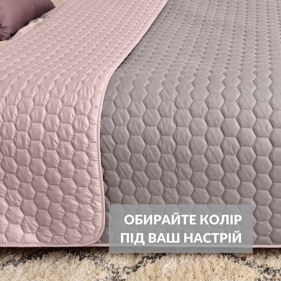 Покривало на ліжко Silhouette  IDEIA двосторонне _ беж