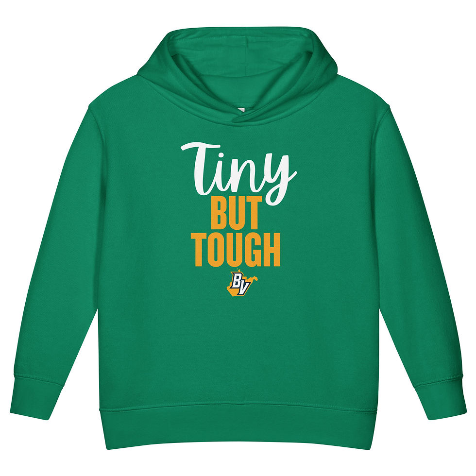 Thumbnail: Tiny but tough (white)- Toddler fleece pullover hoodie