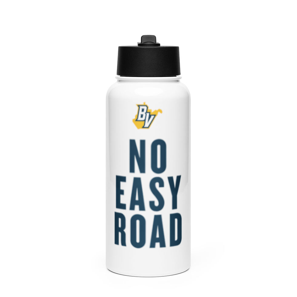 Thumbnail: No easy road - Stainless steel water bottle with a straw lid