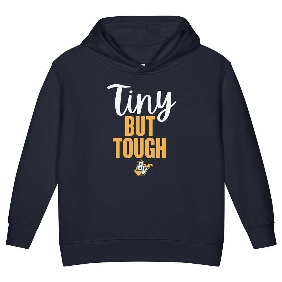 Thumbnail: Tiny but tough (white)- Toddler fleece pullover hoodie