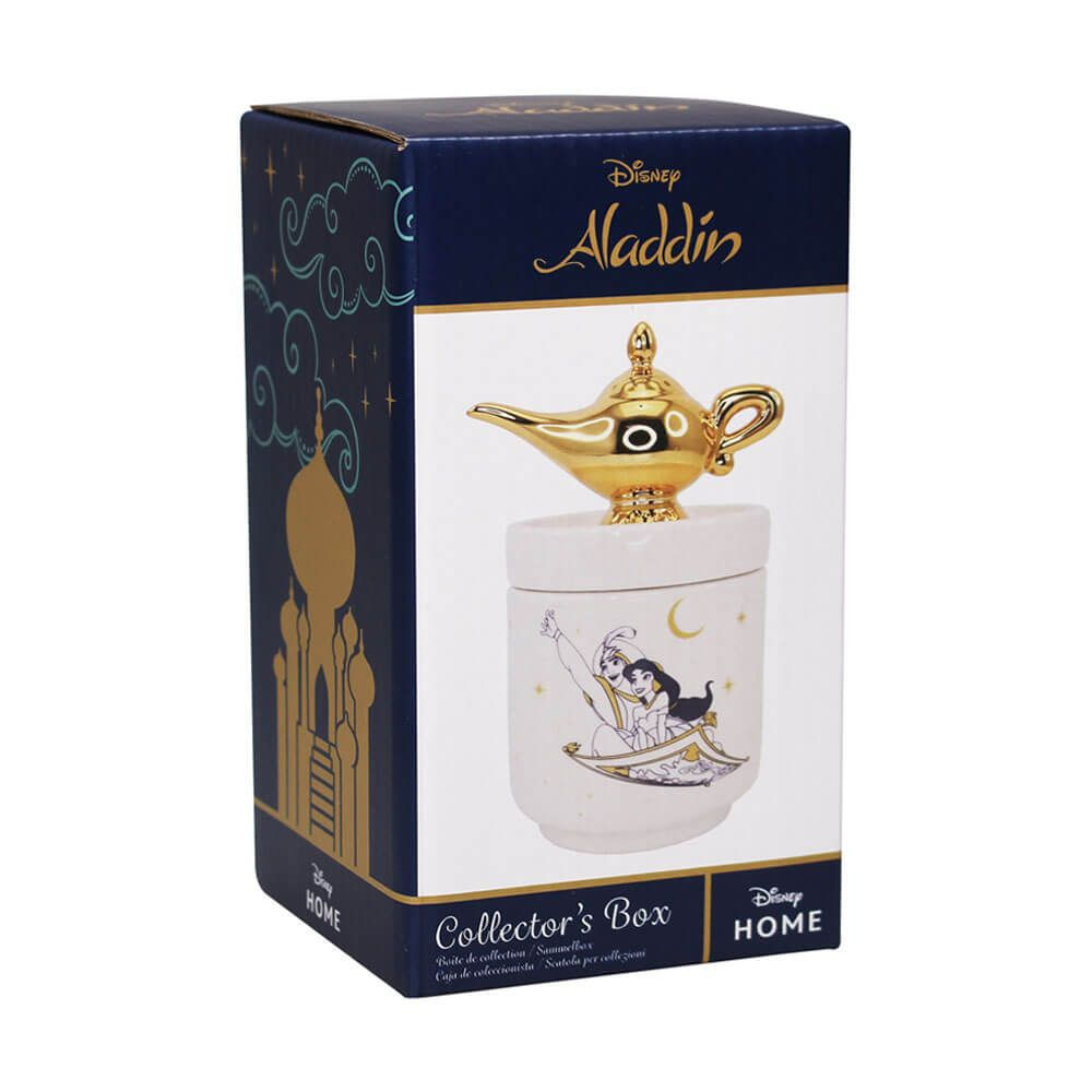 DISNEY ALADDIN COLLECTOR BOX WITH LAMP ON THE TOP GIFT BOXED 13CM HEIGHT