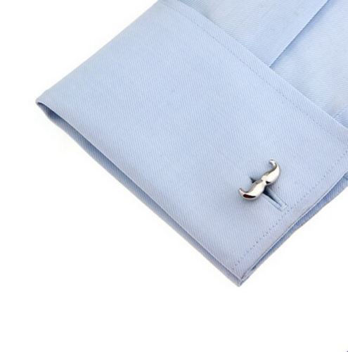 Thumbnail: SILVER 3D MOUSTACHE NOVELTY CUFFLINKS
