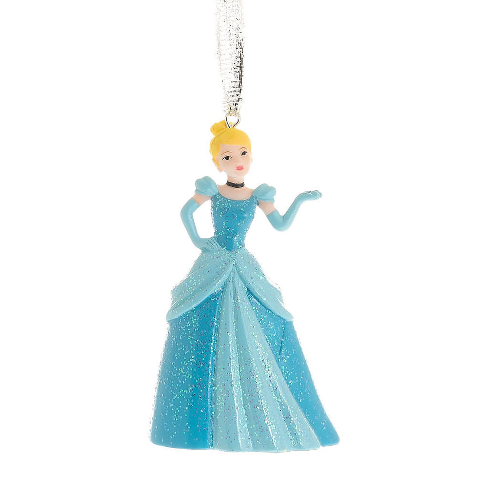 Thumbnail: DISNEY PRINCESSES CHRISTMAS TREE 4 HANGING ORNAMENT WITH SILVER RIBBON