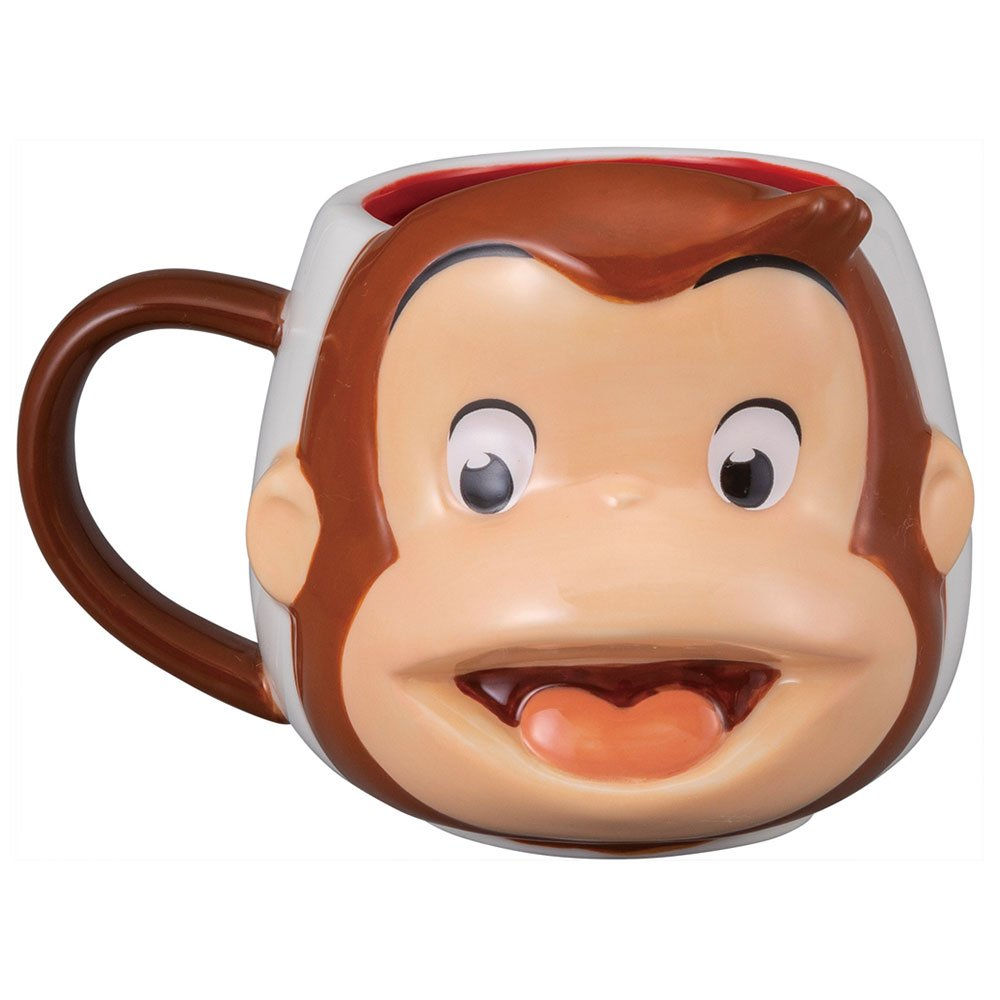 CURIOUS GEORGE CERAMIC 3D FACE MUG 350ML IN GIFT BOX UNIVERSAL STUDIOS LICENSED
