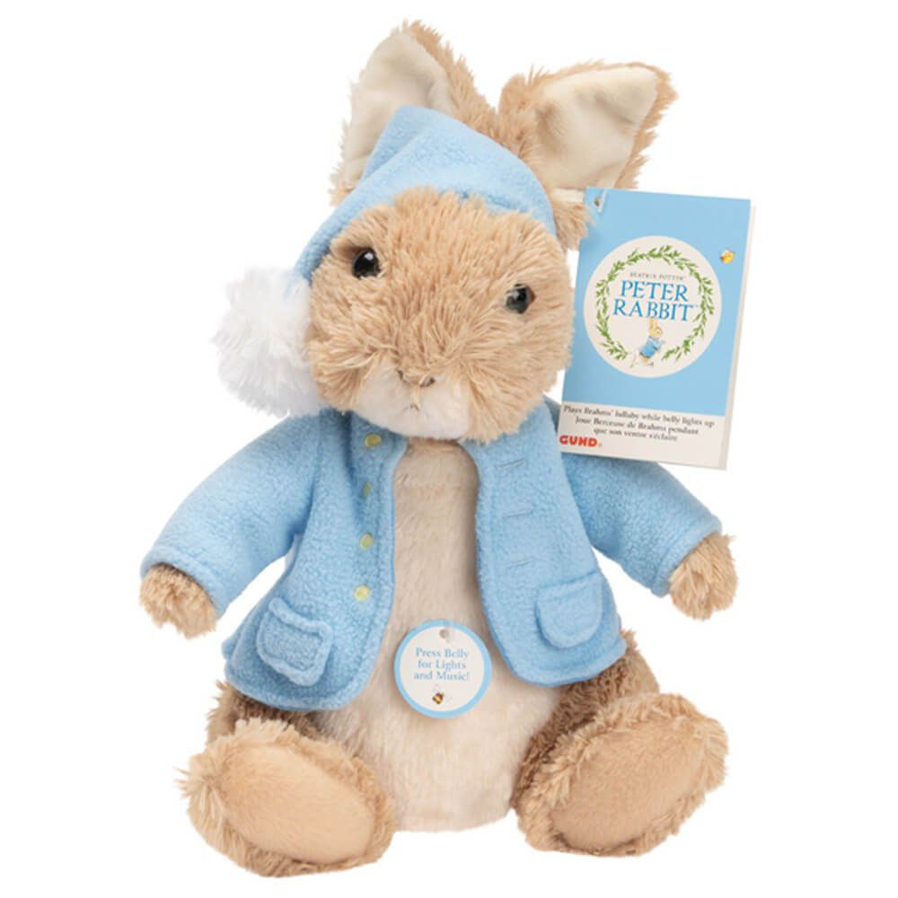 ANIMATED BEDTIME PETER RABBIT PLAYS BRAHMS LULLABY AND LIGHTS UP GUND 12+ MONTHS