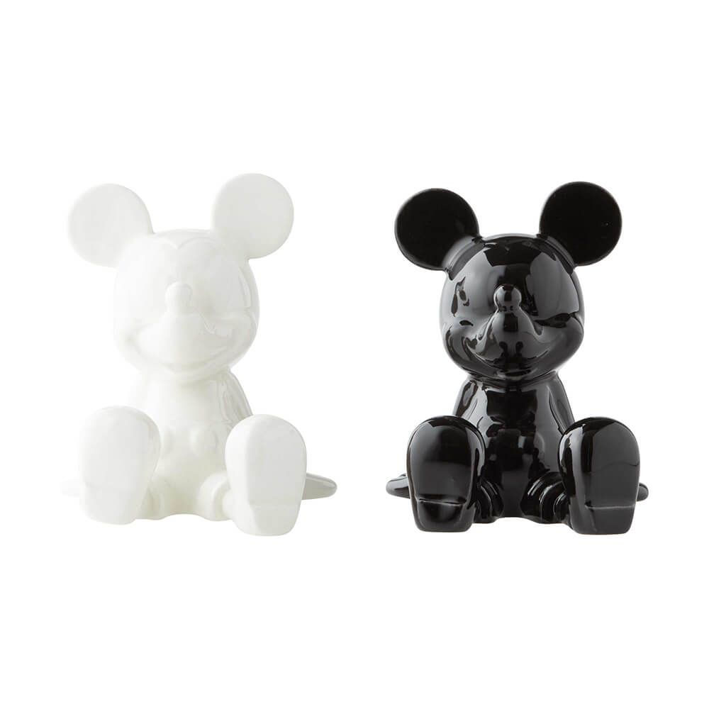 DISNEY BLACK AND WHITE MICKEY SALT AND PEPPER SHAKERS GIFT BOX