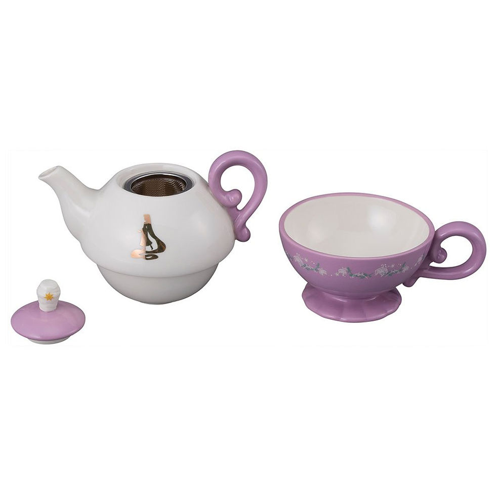 Thumbnail: DISNEY RAPUNZEL CERAMIC TEA SET FOR ONE TEAPOT TEA CUP GIFT BOXED