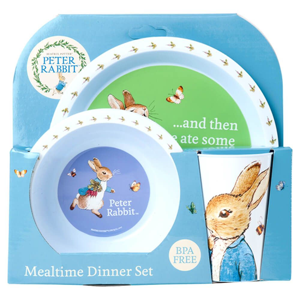 PETER RABBIT BEATRIX POTTER 3 PIECE MEALTIME DINNER SET BPA FREE