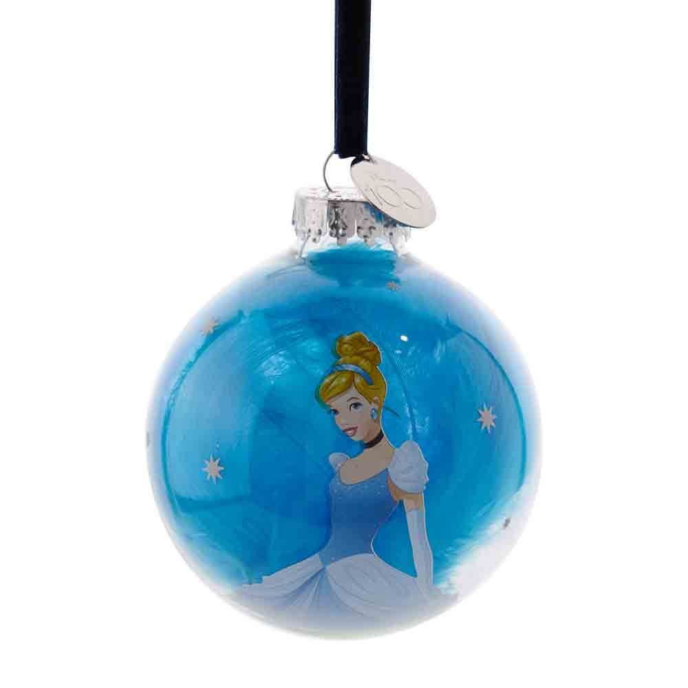 DISNEY CHRISTMAS GLASS BAUBLE CINDERELLA OFFICIAL MERCHANDISE 100 YEARS