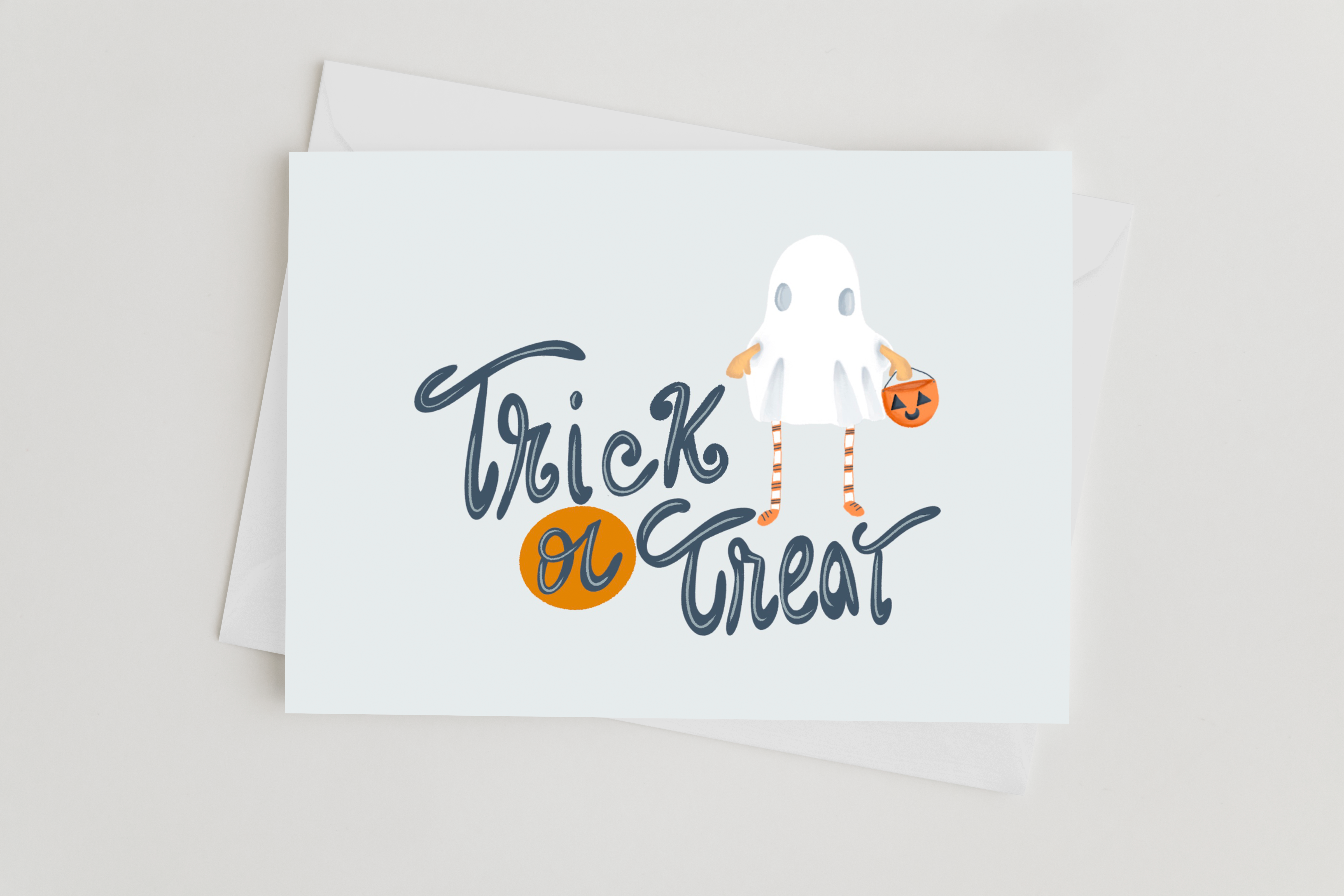 Trick Or Treat Ghost Greeting Card