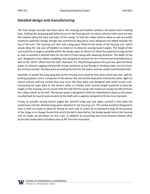 Design & manufacturing breakdown