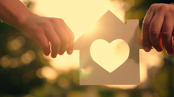 Symbol of home, happiness. Concept of building house for family, child. Real estate insura