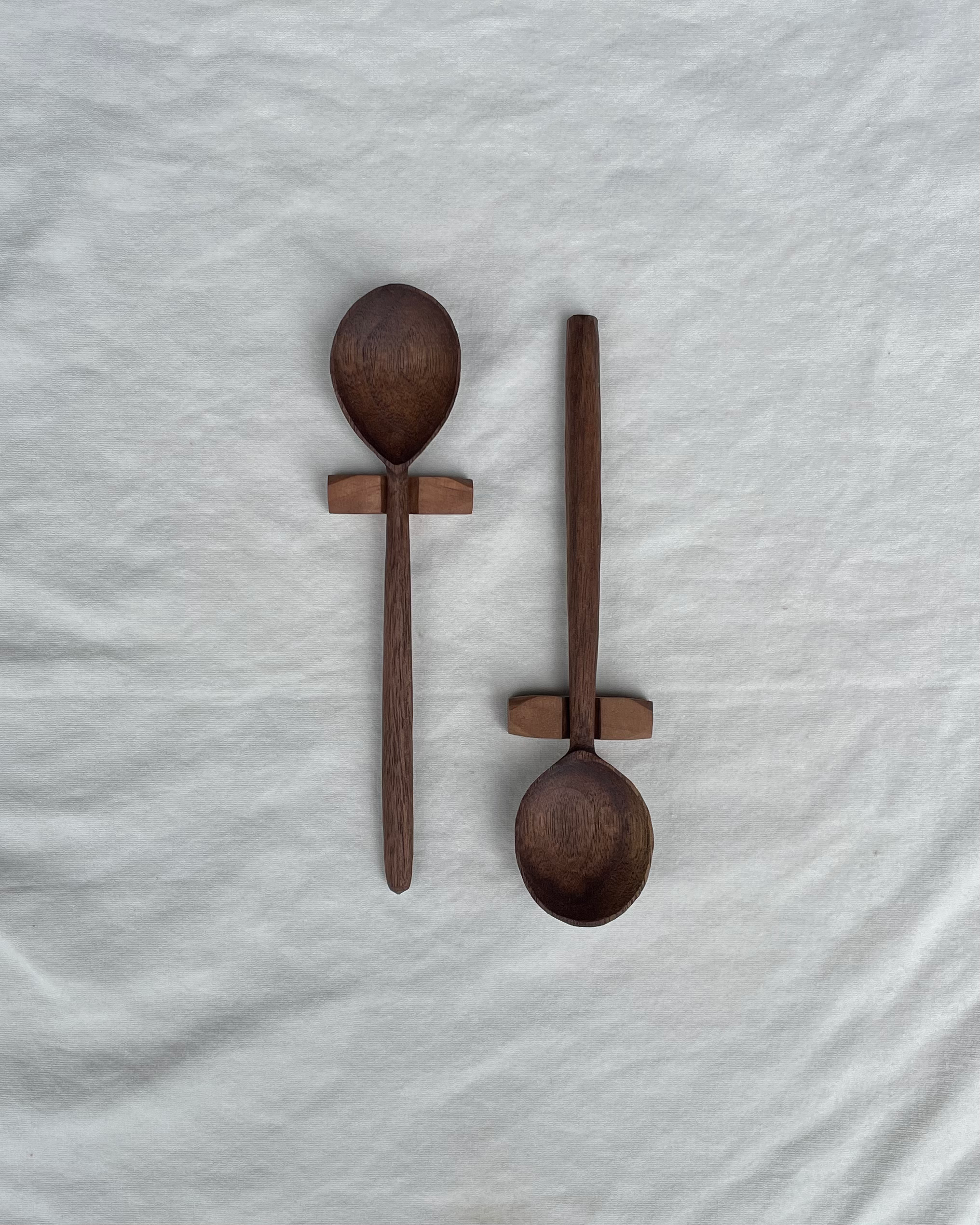 Set of 2 Walnut Eating Spoons