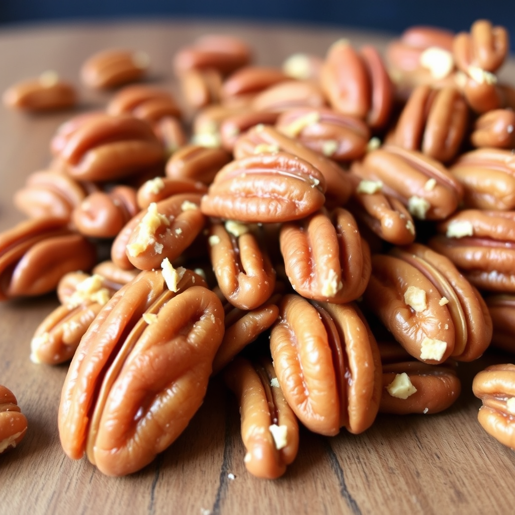 8 oz Candied Pecans Infused w/Butterscotch Liqueur