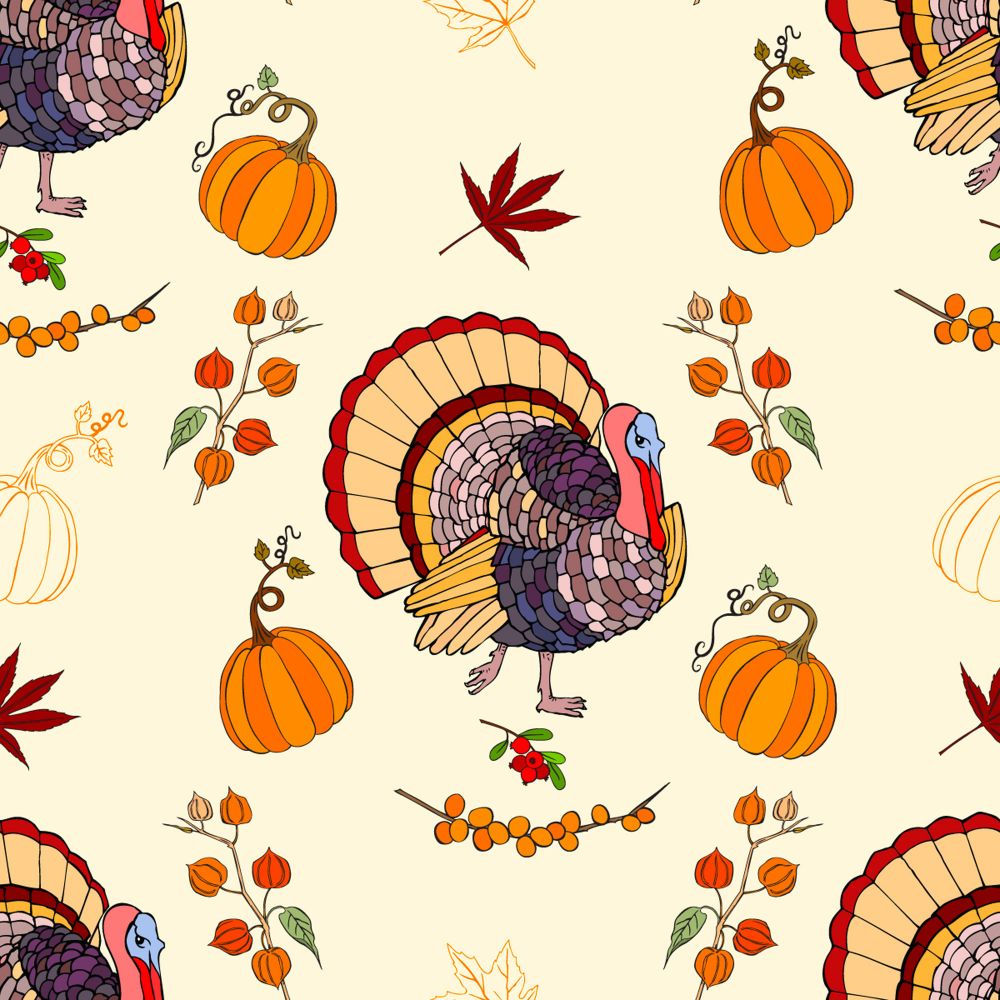 Harvest Gobble Gobble Turkeys Cream