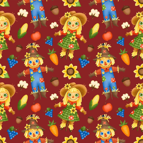 Harvest Fall Friends Scarecrow Rust | Kats FABRIC Store