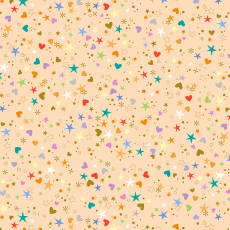QT Lil' Buddies Stars & Hearts Peach/Multi