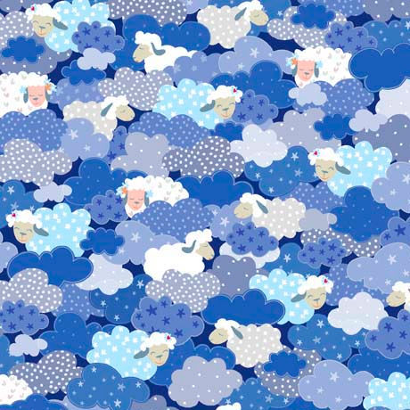 QT Sweet Sheep Clouds Blue
