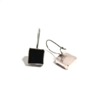 Oniks Taşlı Kare Küpe K0255 el yapımı gümüş küpe