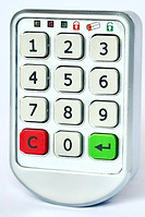 Cerradura digital metálica con teclado numérico para lockers, archivadores y casilleros.