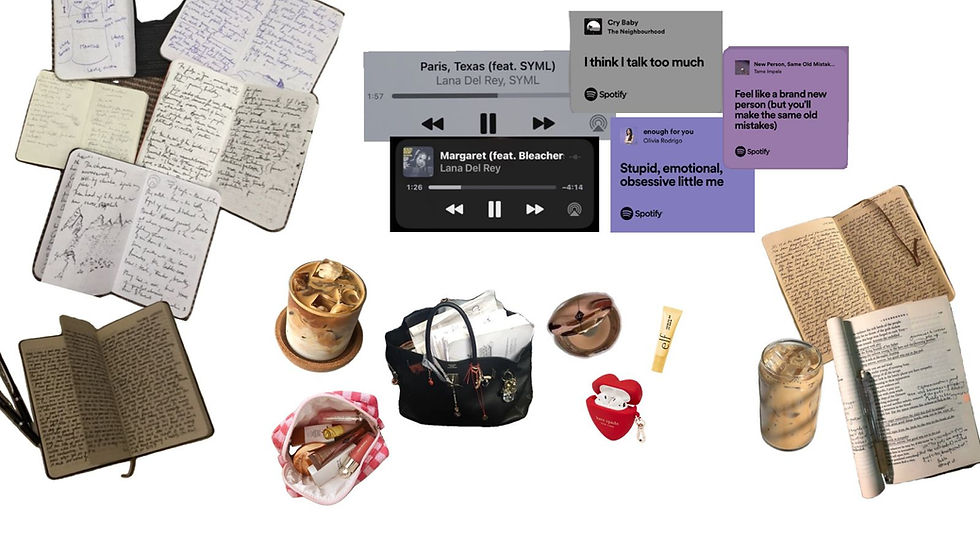 Vagava por aí com uma bolsa, airpods, café e um bloco de notas (junto a minha mente que não para).