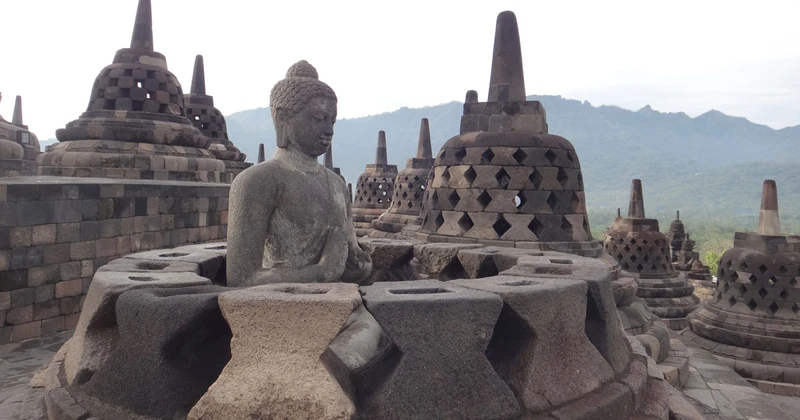Buddha statue in a temple meditating