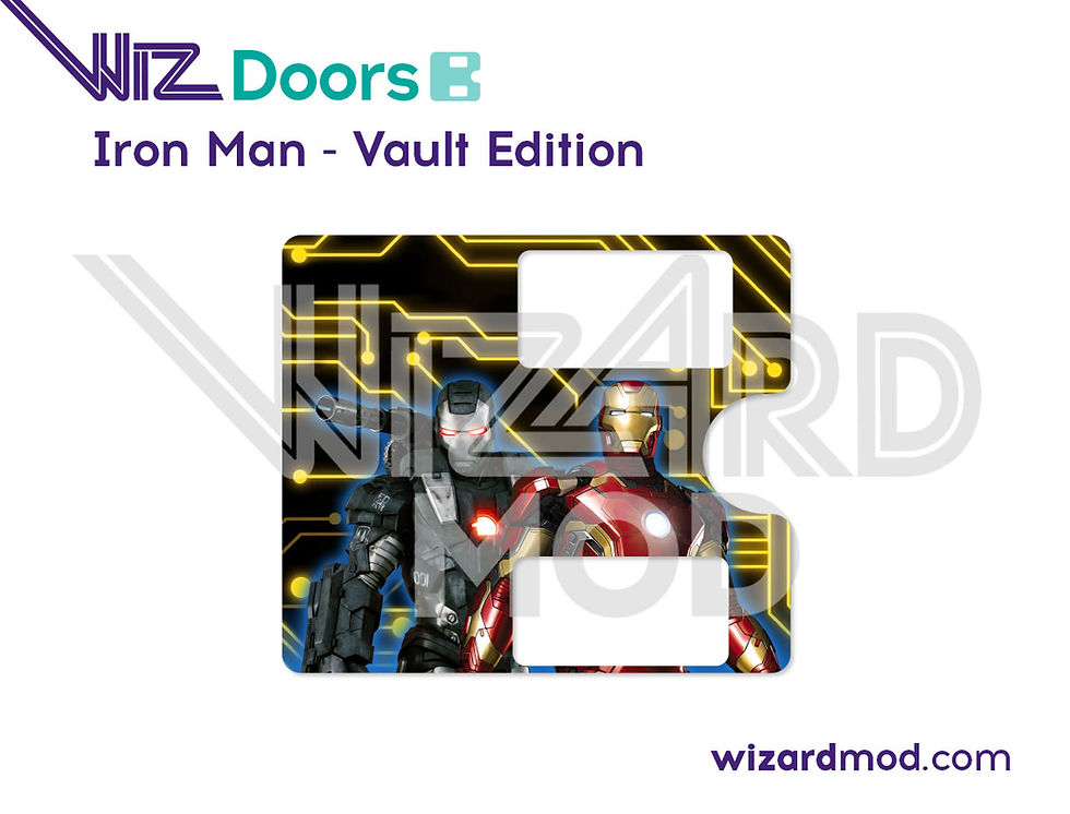 WizDoors magnetic door panels for Iron Man - Vault Editio pinball showcasing premium artwork and easy removable installation.