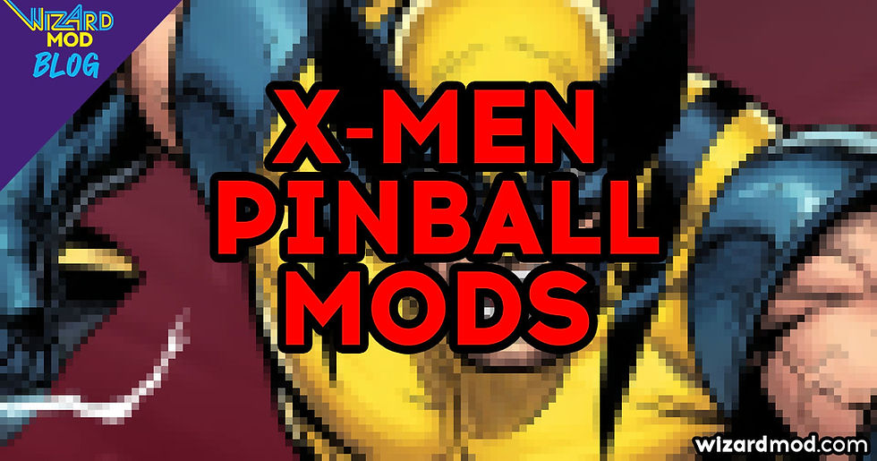 Graphic illustration of the title “Best X-Men Pinball Mods”