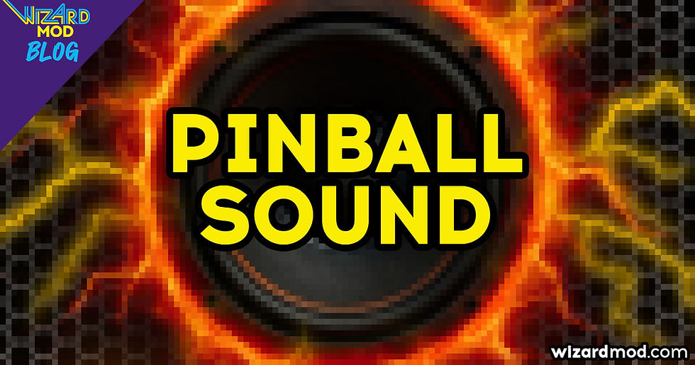 Graphic illustration of the title “Why Pinball Sound Is So Important: The Power of Audio in Modern Pinball”