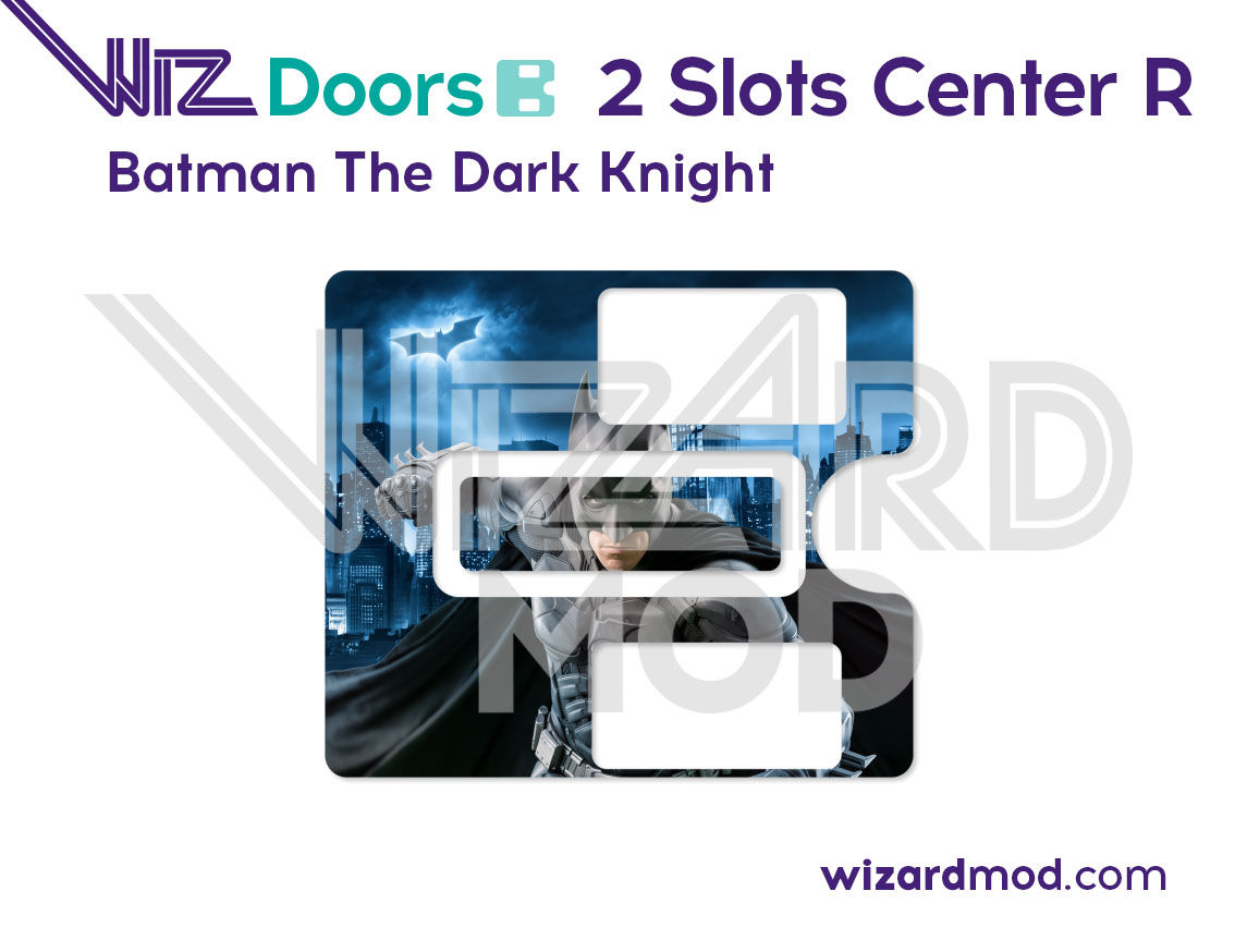 Batman The Dark Knight pinball WizDoors magnetic coin door upgrades featuring detailed artwork and quick installation with no