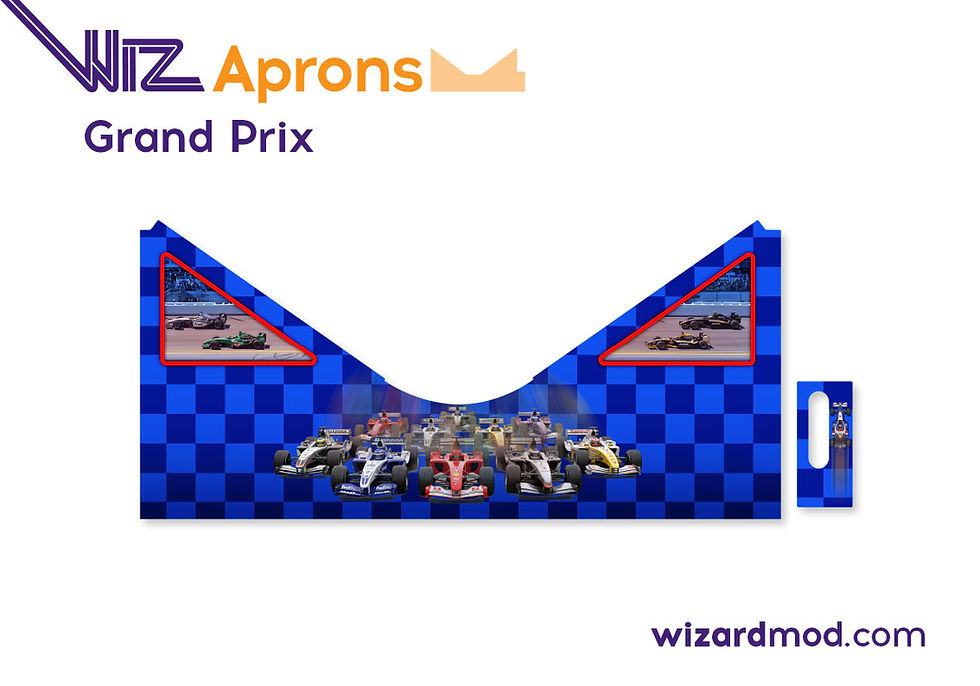 Custom Grand Prix pinball WizApron artwork