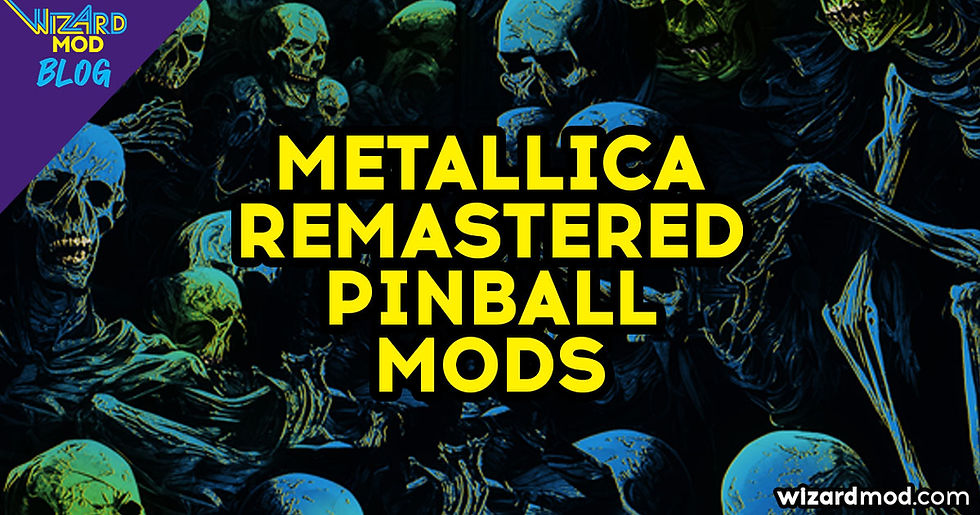 Metallica Remastered pinball machine with premium custom mods.