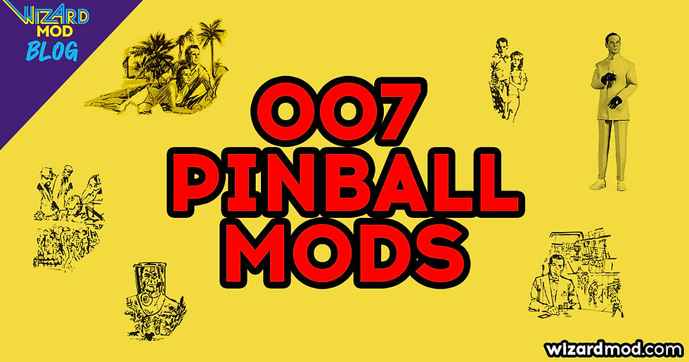 James Bond 007 Pinball Mods blog post header featuring the article title and themed artwork.