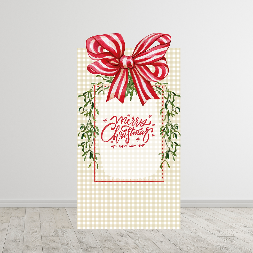 Red Bow Christmas Backdrop