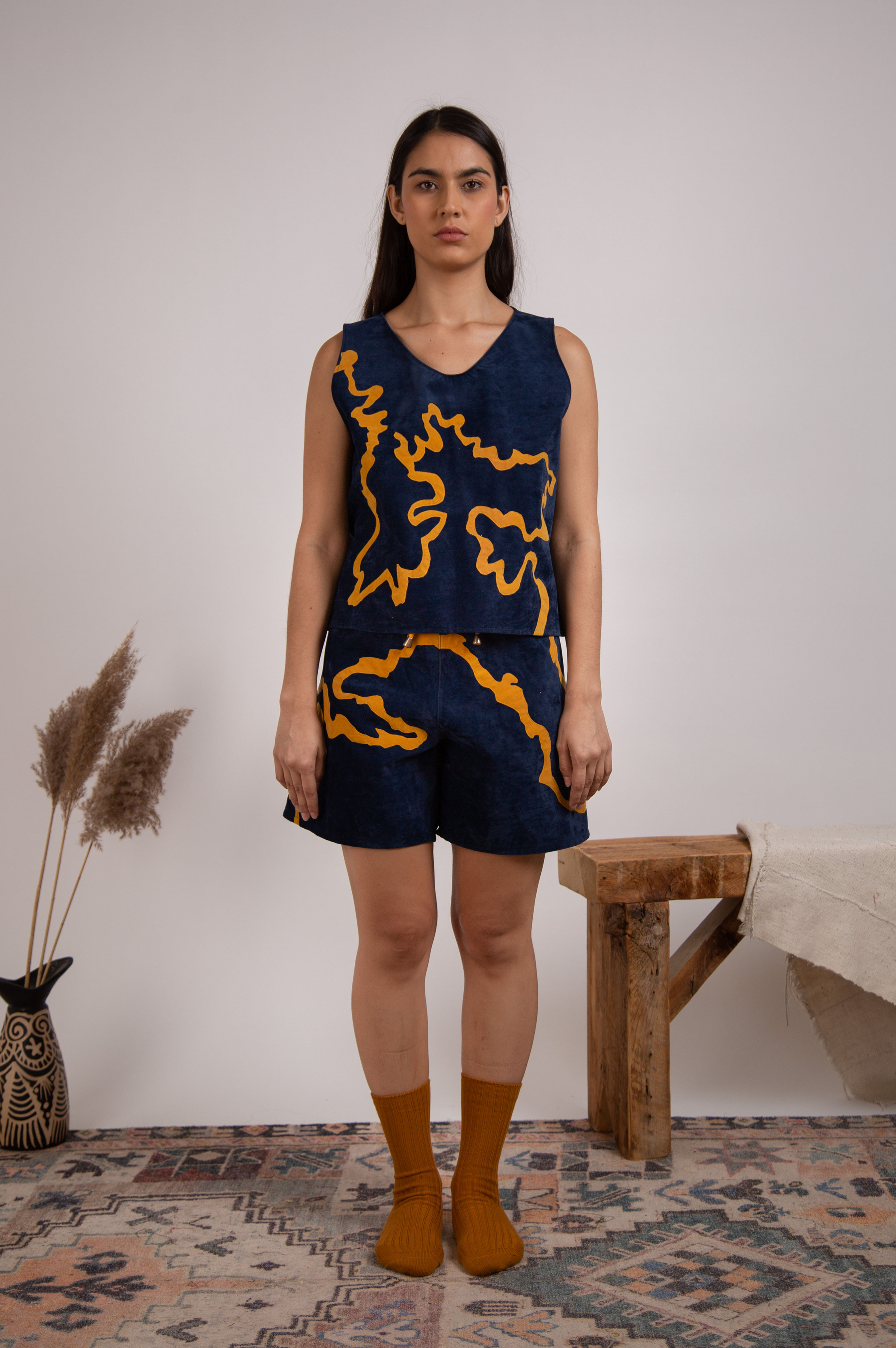 Blue Squiggle Shorts