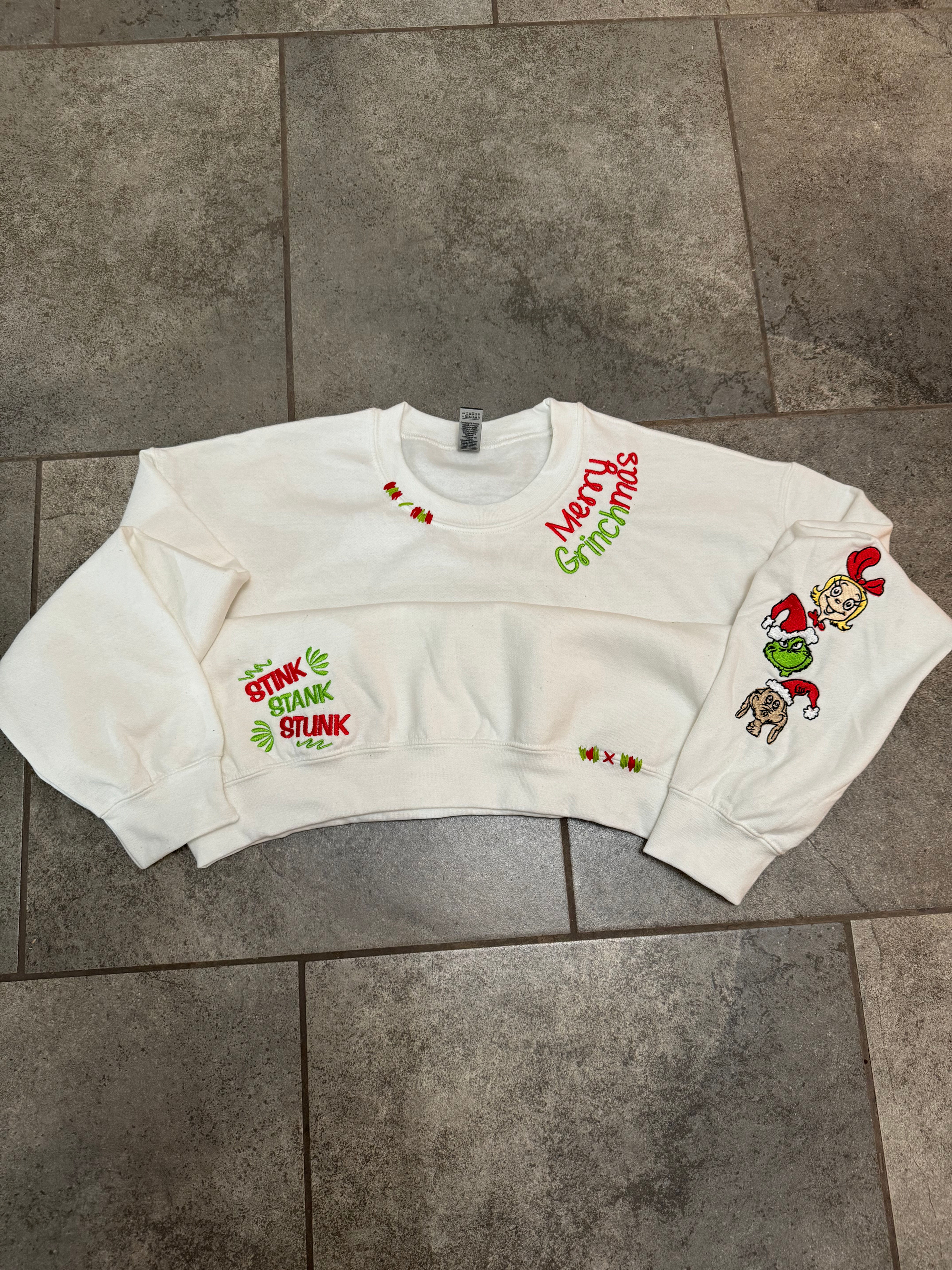 Merry Grinchmas Curved Neck Sweatshirt