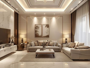 أعمال الجبس بورد الحديثة في سقف فيلا بجدة بتصميم عصري وإضاءة مخفية عالية الجودة