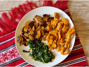 Chicken, Sautéed Mushrooms and Spinach