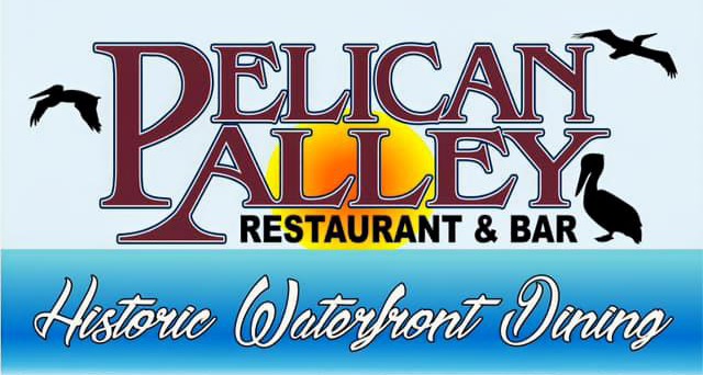 Waterfront exterior of Pelican Alley Restaurant on the Intracoastal Waterway in Nokomis, Florida